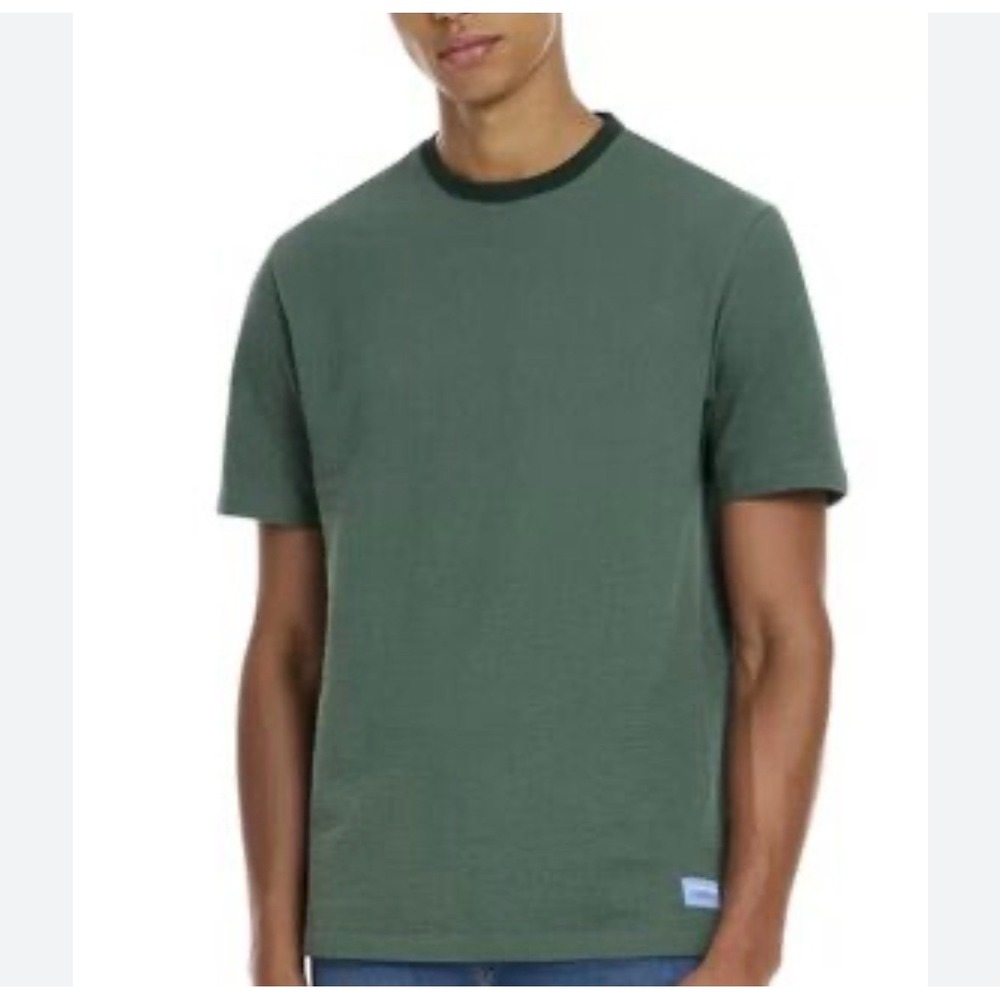 Scotch & Soda Amsterdam Mens XL Green Waffle Knit Short Sleeve Cotton T-Shirt